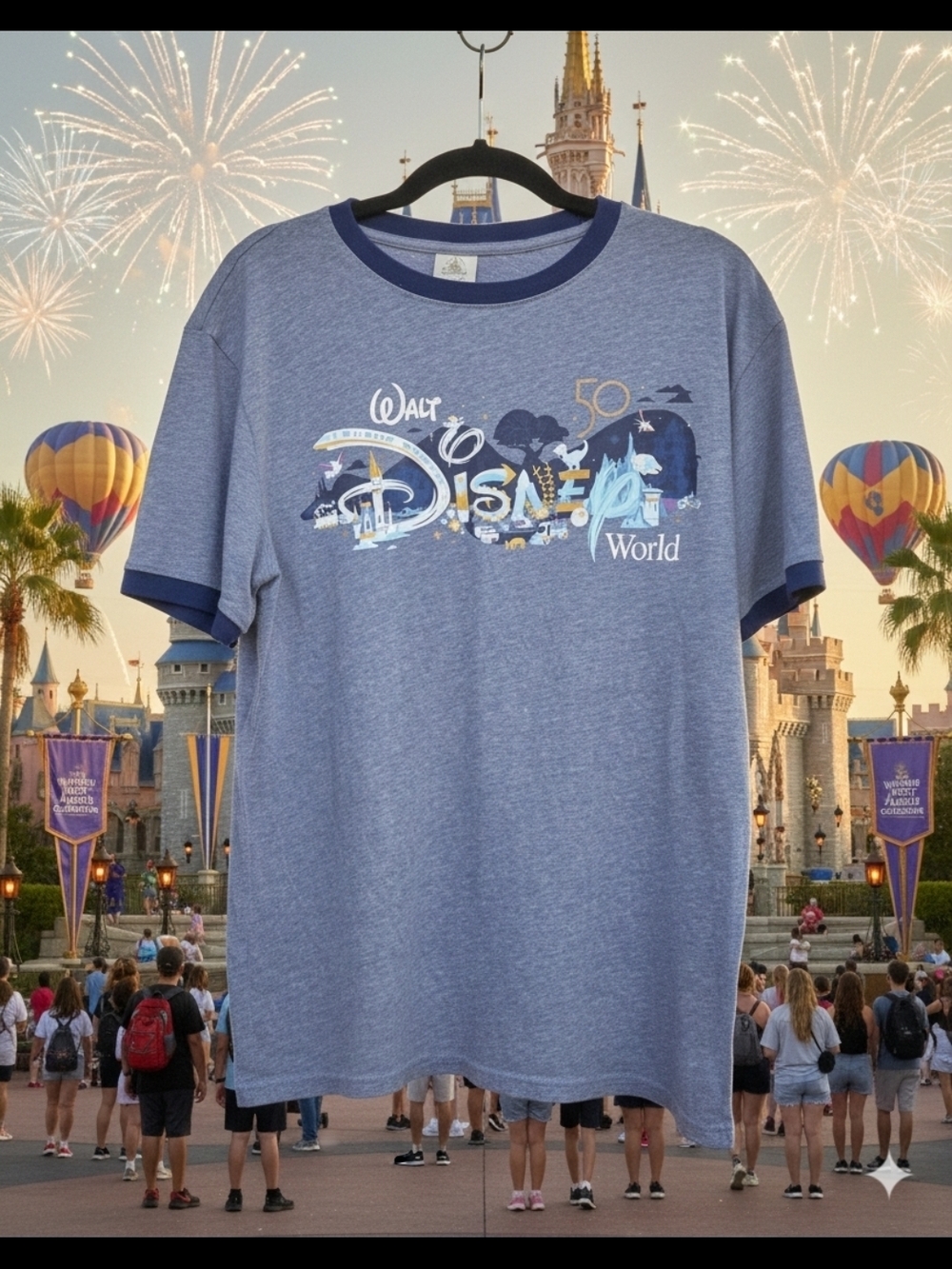 Walt Disney World 50th Anniversary Blue Ringer Tee